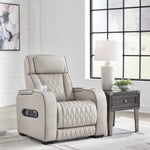 Ashley Furniture - Boyington Power Recliner With Massage, Heat, And Led Lighting - Gray - Leather Match - Recliners - Additional View 1