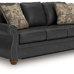Ashley Furniture - Shadsburne Queen Sofa Sleeper - Granite - Dark Gray Faux Leather - Sofas - Additional View 2