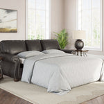 Ashley Furniture - Shadsburne Queen Sofa Sleeper - Granite - Dark Gray Faux Leather - Sofas