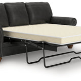 Ashley Furniture - Shadsburne Queen Sofa Sleeper - Granite - Dark Gray Faux Leather - Sofas - Additional View 1