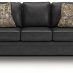 Ashley Furniture - Shadsburne Queen Sofa Sleeper - Granite - Dark Gray Faux Leather - Sofas - Additional View 3
