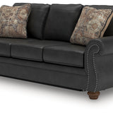 Ashley Furniture - Shadsburne Queen Sofa Sleeper - Granite - Dark Gray Faux Leather - Sofas - Additional View 4
