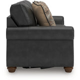 Ashley Furniture - Shadsburne Queen Sofa Sleeper - Granite - Dark Gray Faux Leather - Sofas - Additional View 5