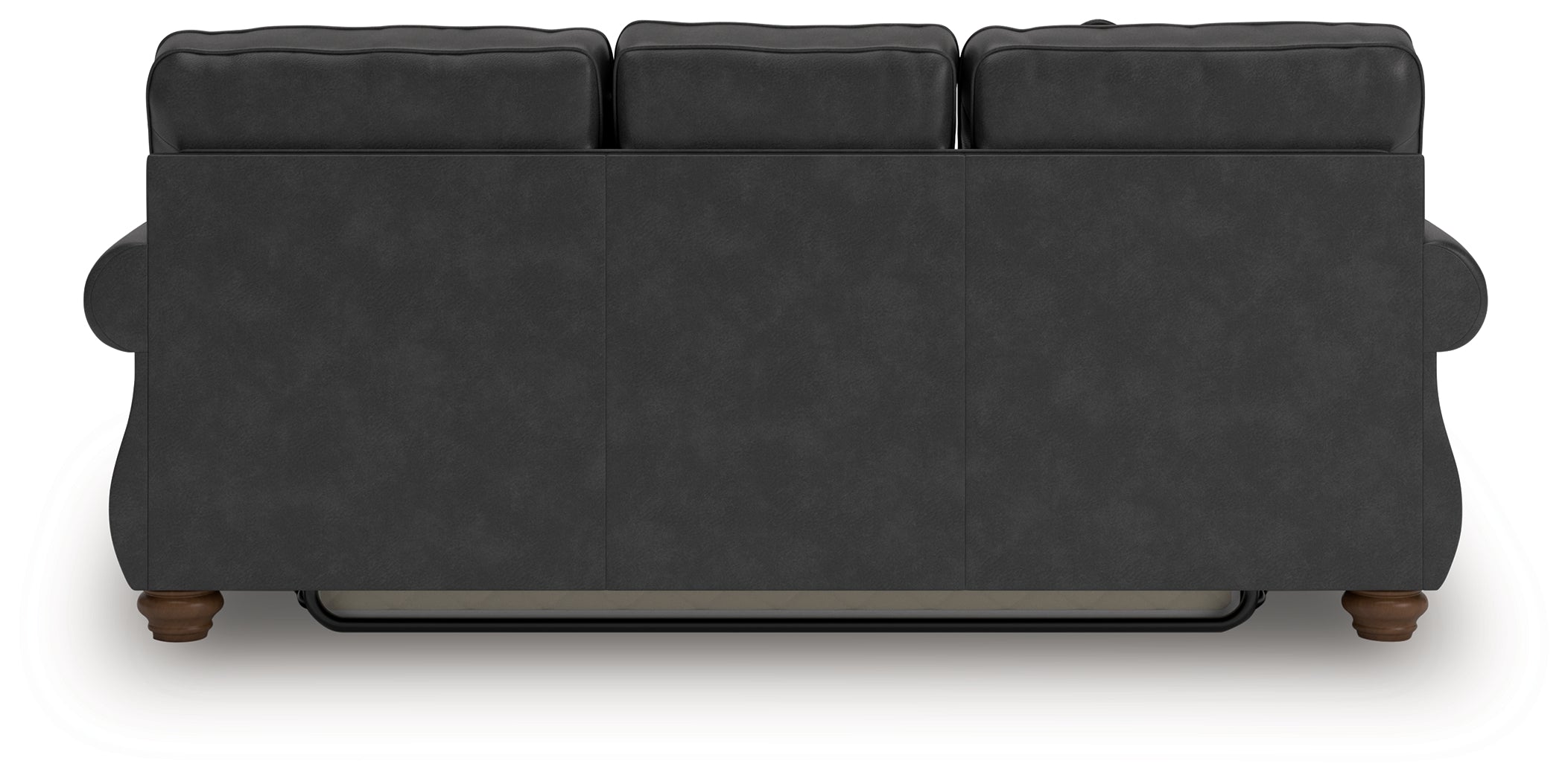 Ashley Furniture - Shadsburne Queen Sofa Sleeper - Granite - Dark Gray Faux Leather - Sofas - Additional View 6