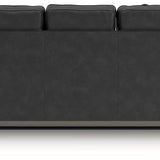 Ashley Furniture - Shadsburne Queen Sofa Sleeper - Granite - Dark Gray Faux Leather - Sofas - Additional View 6