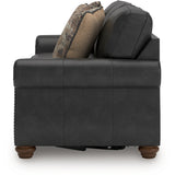 Ashley Furniture - Shadsburne Queen Sofa Sleeper - Granite - Dark Gray Faux Leather - Sofas - Additional View 7