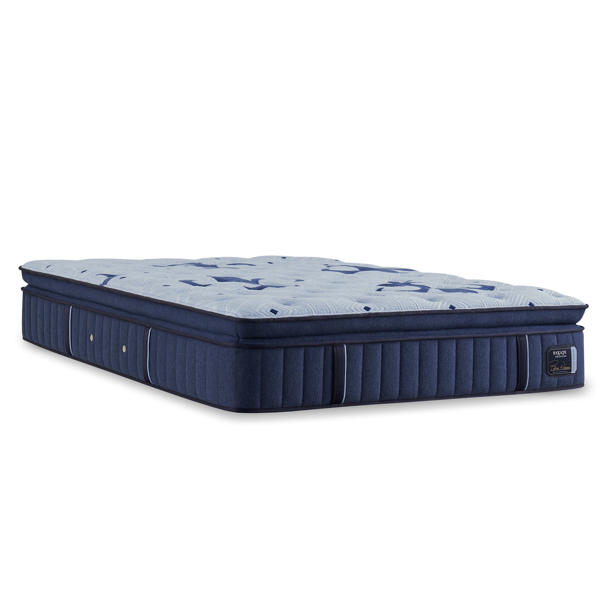 Tempur Sealy - Estate Firm Euro Pillowtop Queen Mattress - Blue|Light Blue Fabric - Mattresses - Additional View 1