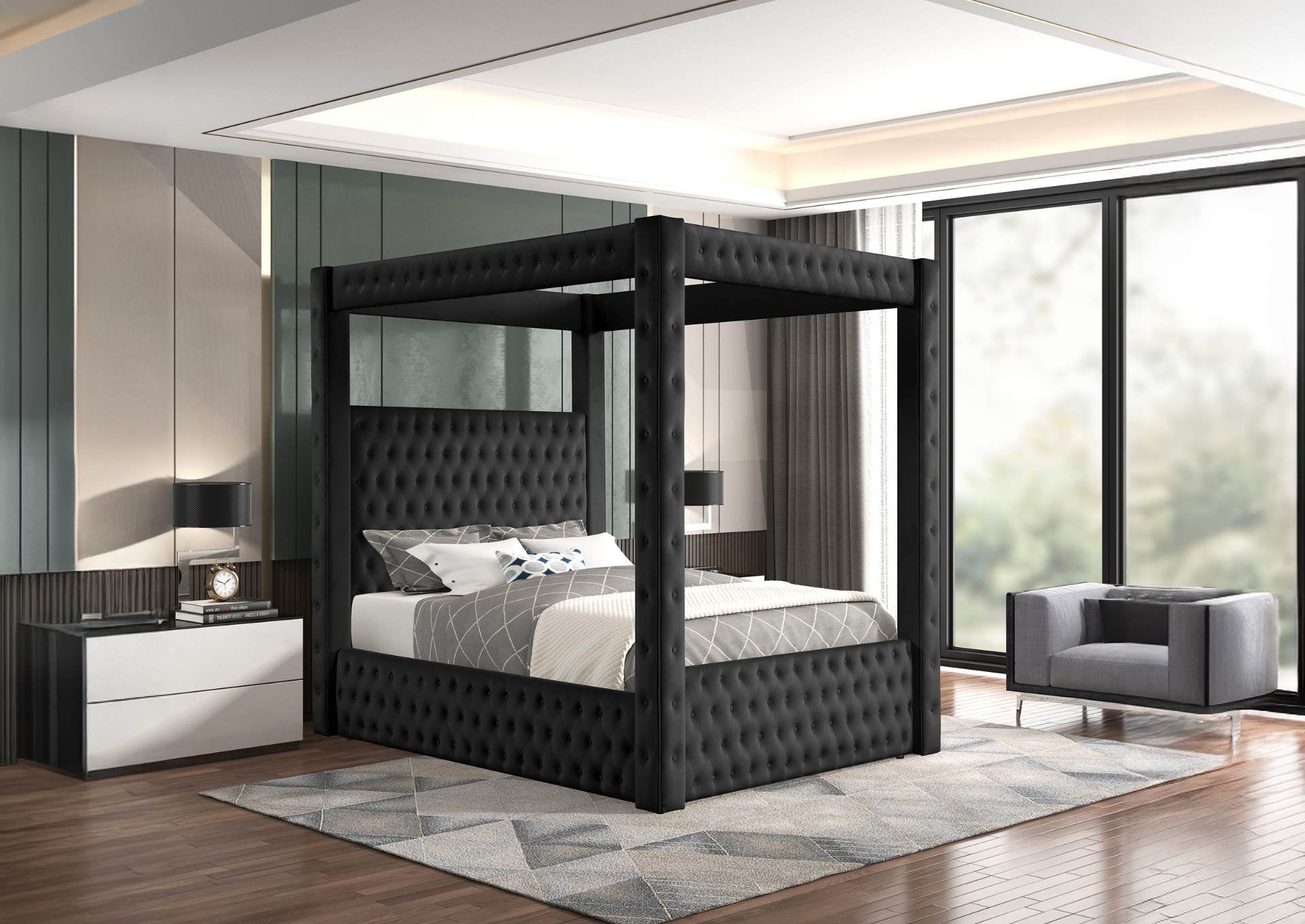 Annabelle Black Canopy King Bed - Additional View 2