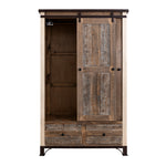 International Furniture Direct - PRAGA MIRROR ARMOIRE - Light Brown Wood - Armoires - Additional View 1
