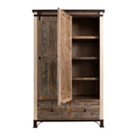International Furniture Direct - PRAGA MIRROR ARMOIRE - Light Brown Wood - Armoires - Additional View 2