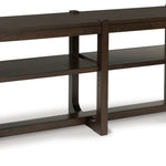 Ashley Furniture - BRECKINGTON SOFA TABLE - Dark Brown Wood - Tables