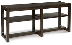Ashley Furniture - BRECKINGTON SOFA TABLE - Dark Brown Wood - Tables