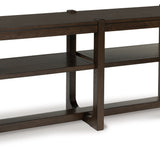 Ashley Furniture - BRECKINGTON SOFA TABLE - Dark Brown Wood - Tables
