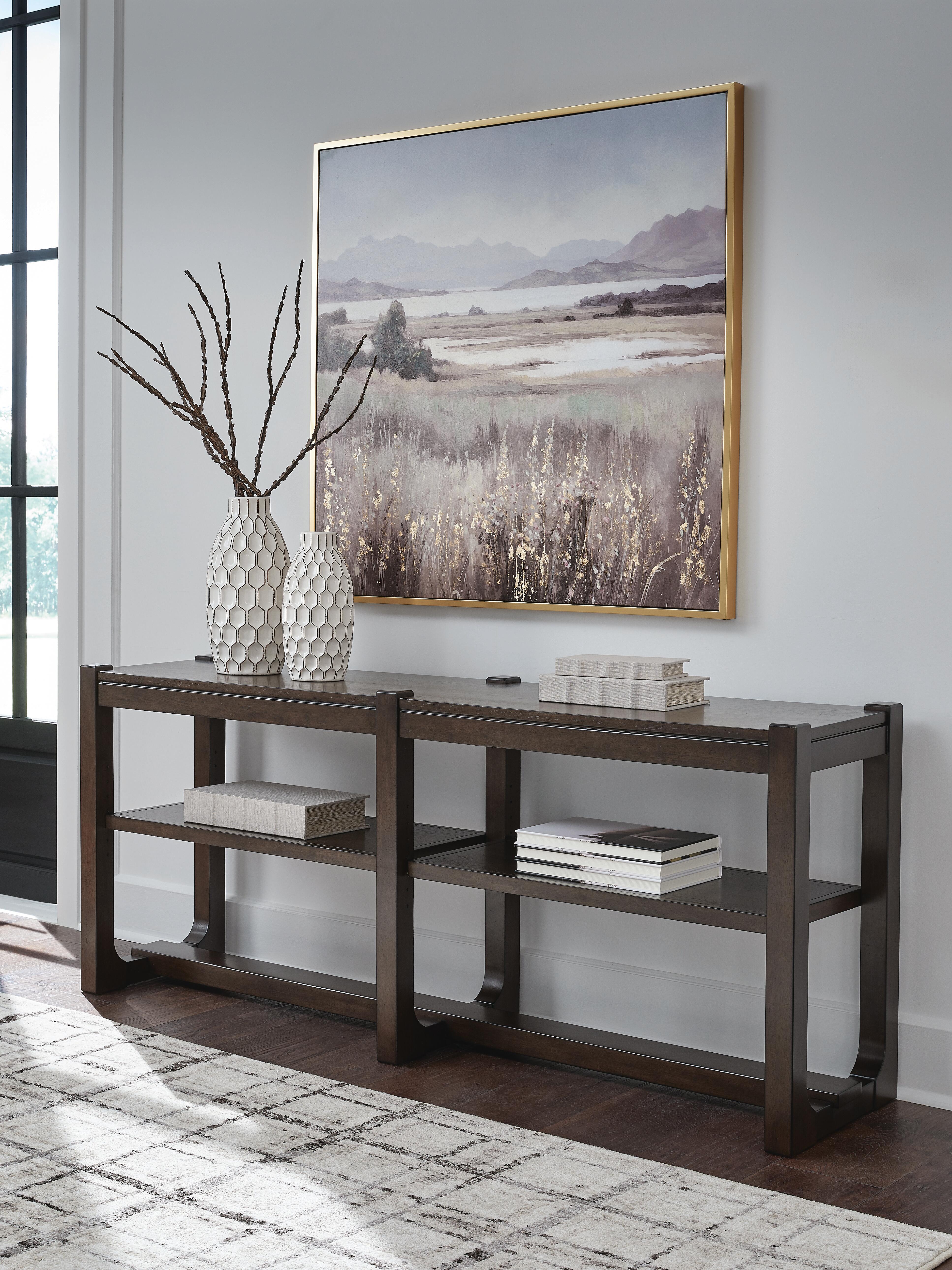 Ashley Furniture - BRECKINGTON SOFA TABLE - Dark Brown Wood - Tables - Additional View 1