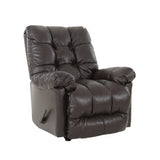 Brosmer Umber Leather Rocker Recliner