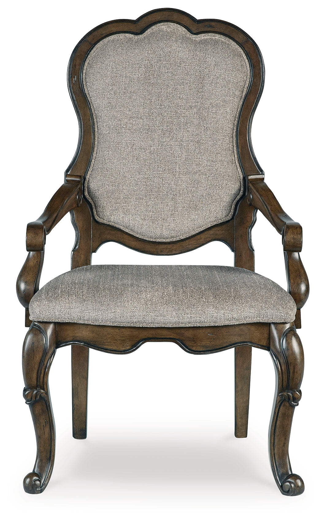 Ashley Furniture - Maylee Dining Arm Chair - Dark Brown Fabric|Wood - Chairs - Additional View 2