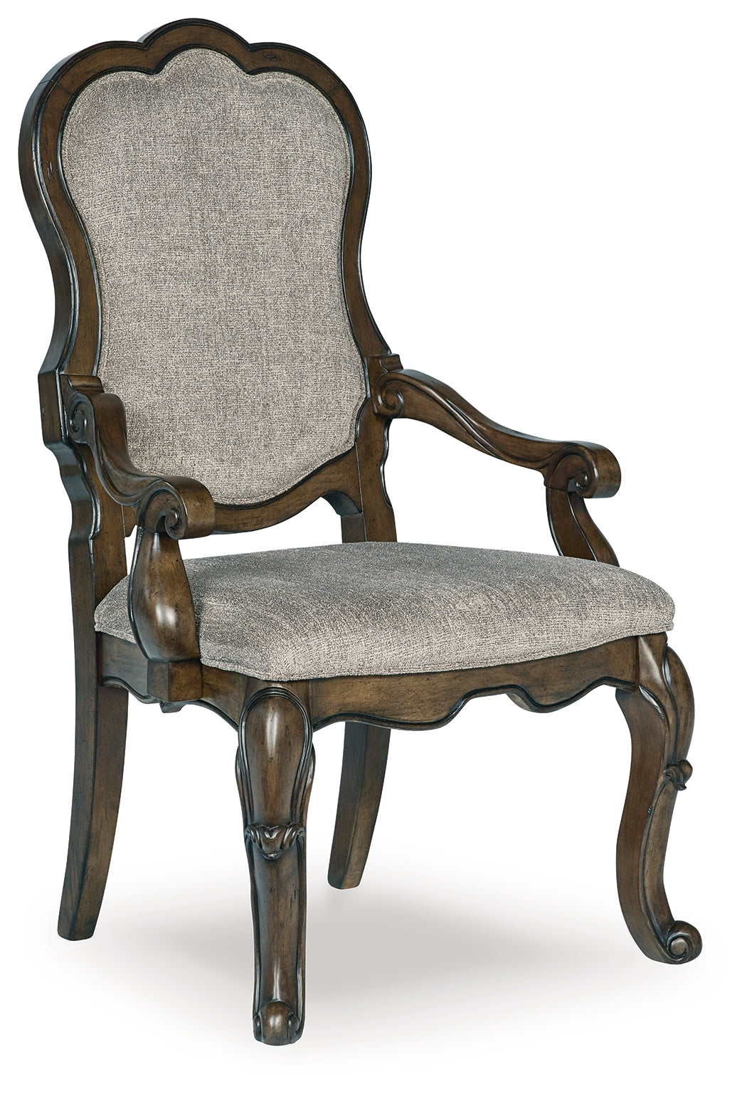 Ashley Furniture - Maylee Dining Arm Chair - Dark Brown Fabric|Wood - Chairs - Additional View 3