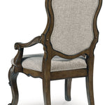 Ashley Furniture - Maylee Dining Arm Chair - Dark Brown Fabric|Wood - Chairs - Additional View 5