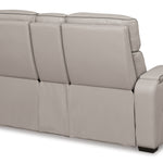 Ashley Furniture - Boyington Power Console Loveseat With Massage, Heat, And Led Lighting - Gray - Leather Match - Loveseats - Additional View 6