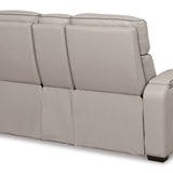 Ashley Furniture - Boyington Power Console Loveseat With Massage, Heat, And Led Lighting - Gray - Leather Match - Loveseats - Additional View 6