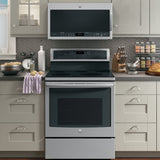 GE PROFILE STAINLESS 2.1CU OVER-THE-RANGE MICROWAVE OVEN - Pearl Silver|Black - Microwaves - Additional View 7