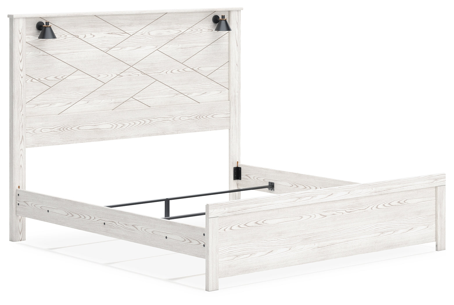 Ashley Furniture - Gerridan King Lighted Bed - White Wood - Beds - Additional View 2