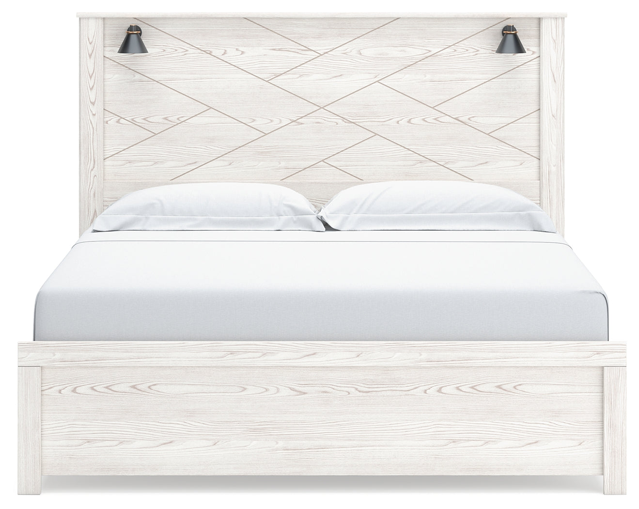 Ashley Furniture - Gerridan King Lighted Bed - White Wood - Beds - Additional View 3