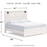 Ashley Furniture - Gerridan King Lighted Bed - White Wood - Beds - Additional View 8
