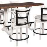 Valebeck 5 Piece Counter Dining Set - White Stools