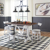 Valebeck 5 Piece Counter Dining Set - White Stools
