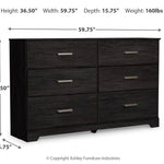 Ashley Furniture - Belachime Dresser - Black - Dark Gray Wood - Dresser & Mirror - Additional View 3