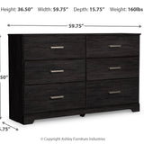 Ashley Furniture - Belachime Dresser - Black - Dark Gray Wood - Dresser & Mirror - Additional View 3