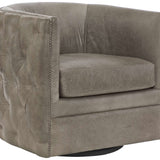 GERMAIN UMBER LEATHER SWIVEL CHAIR