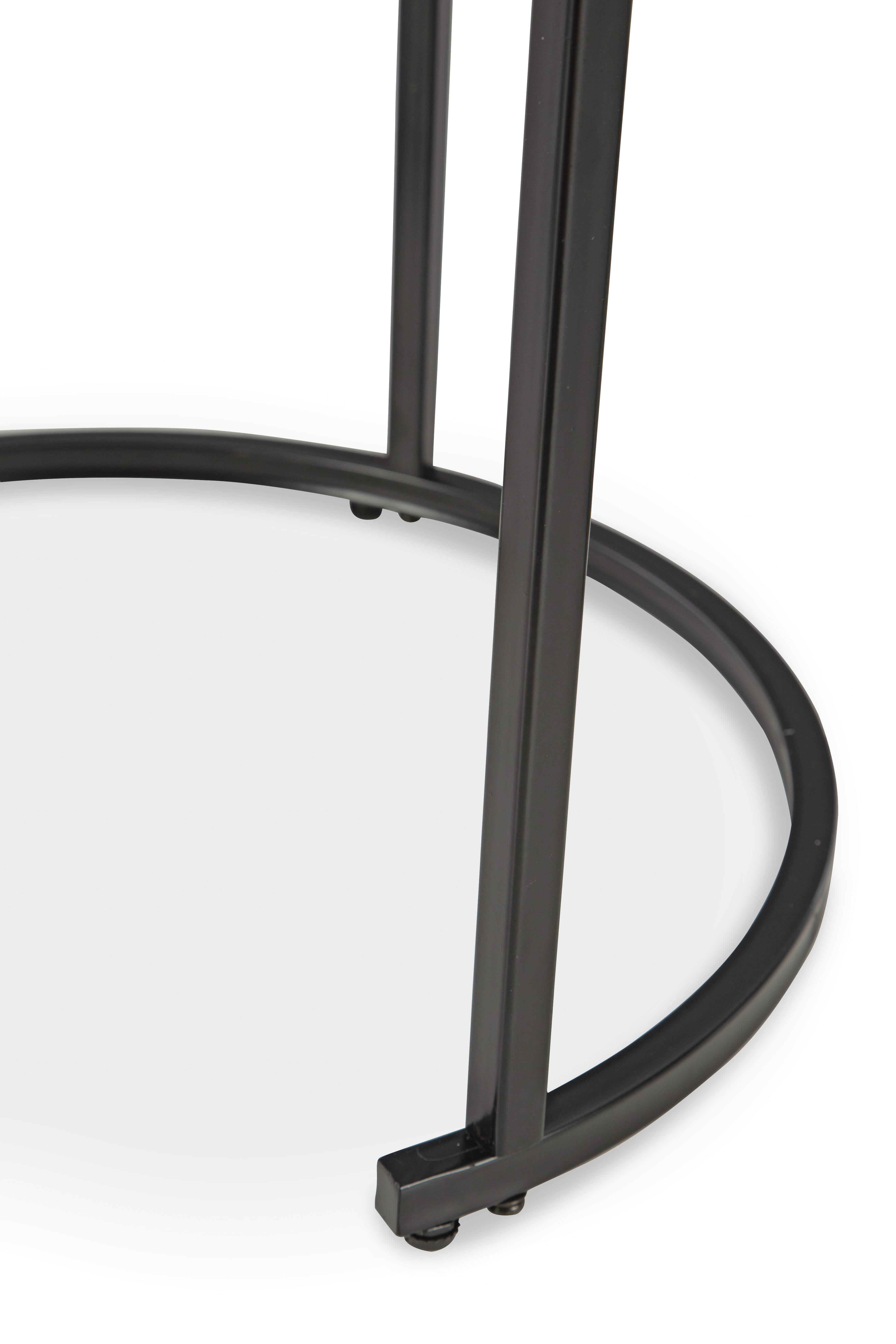Ashley Furniture - JUSMOUR 4 PIECE NESTING OCCASIONAL TABLE SET - Black Faux Marble|Faux Leather|Metal - Tables - Additional View 5