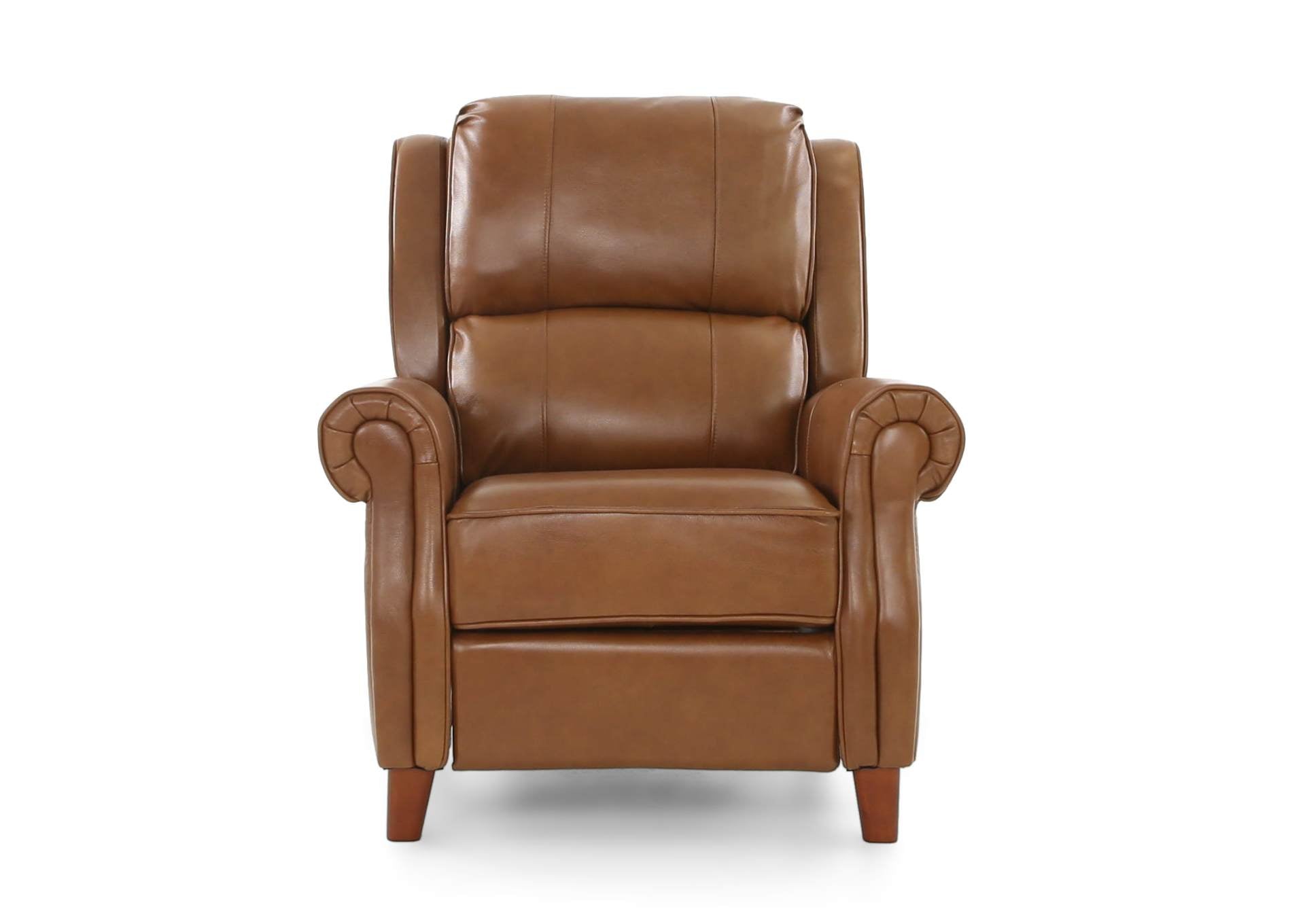 Bradenton Leather Push Back Recliner - Buckskin