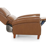 Bradenton Leather Push Back Recliner - Buckskin - Additional View 3