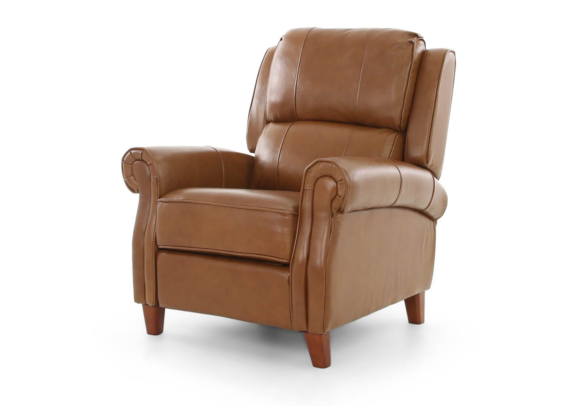 Bradenton Leather Push Back Recliner - Buckskin - Additional View 6