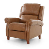 Bradenton Leather Push Back Recliner - Buckskin - Additional View 6