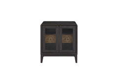 Bernards - ELURE FLOATING DRAWER NIGHTSTAND - Black Wood - Nightstands