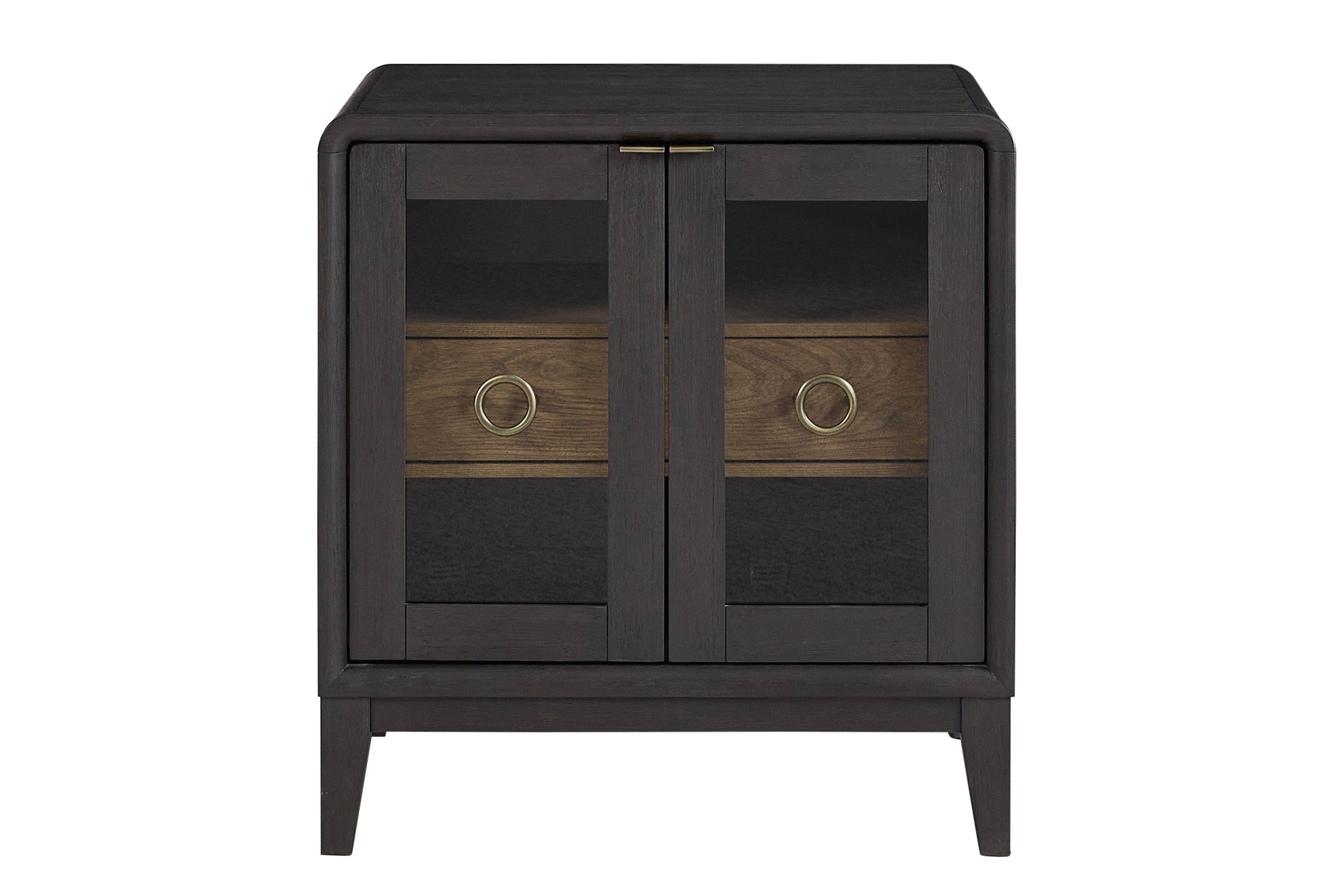 Bernards - ELURE FLOATING DRAWER NIGHTSTAND - Black Wood - Nightstands