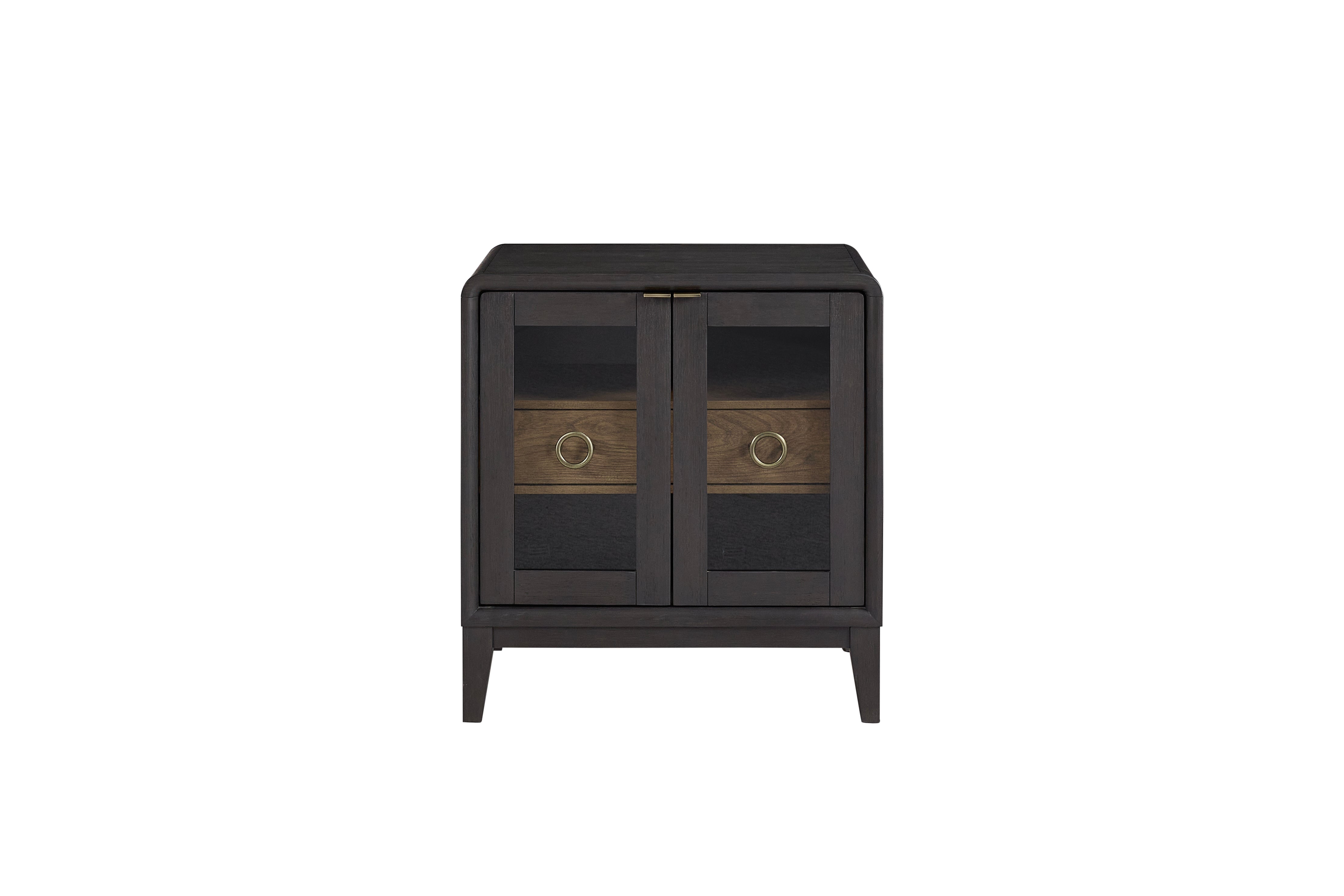 Bernards - ELURE FLOATING DRAWER NIGHTSTAND - Black Wood - Nightstands