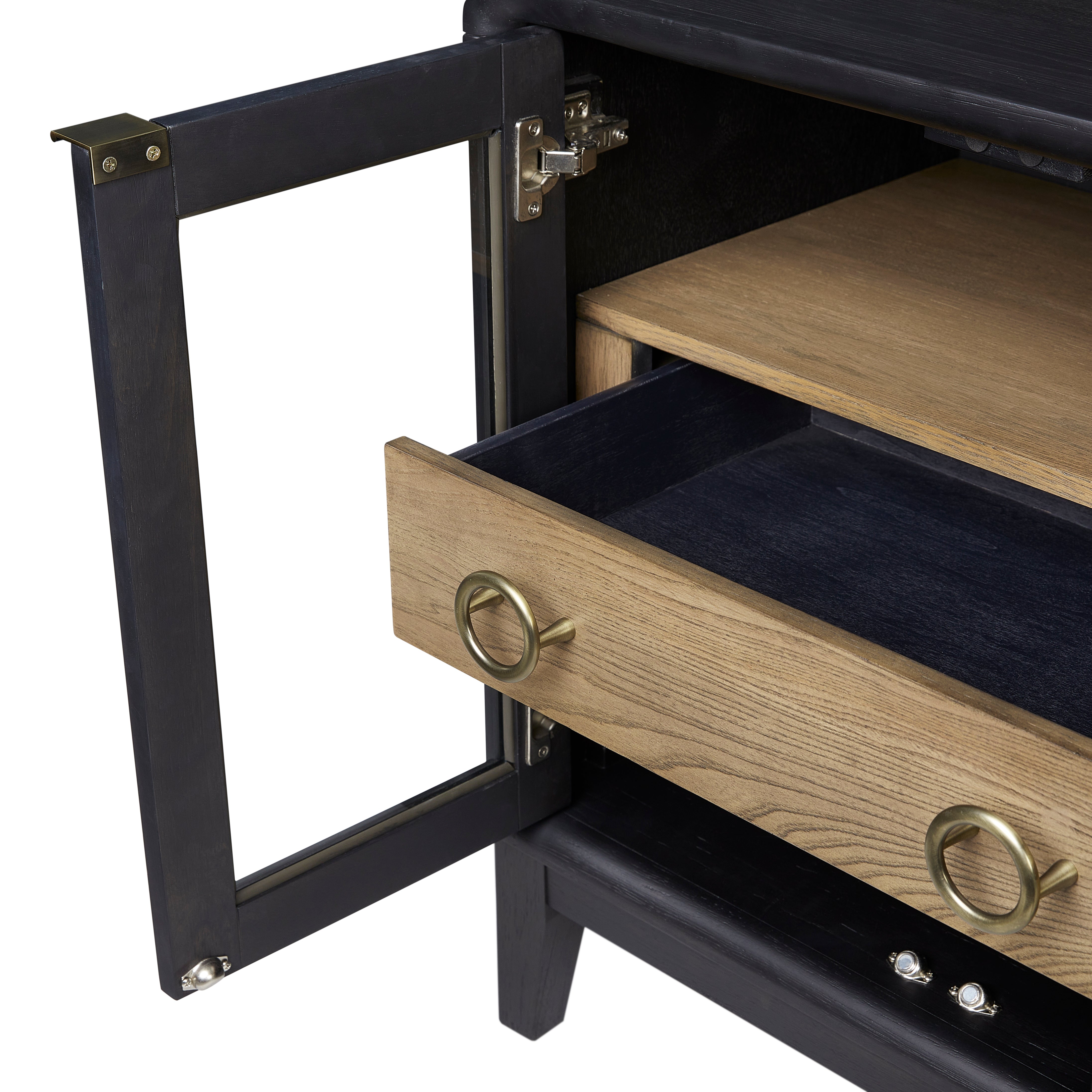 Bernards - ELURE FLOATING DRAWER NIGHTSTAND - Black Wood - Nightstands - Additional View 3