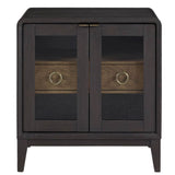 Elure Glass Door Nightstand - Peppercorn