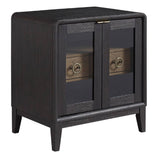 Elure Glass Door Nightstand - Peppercorn