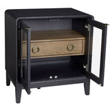 Elure Glass Door Nightstand - Peppercorn