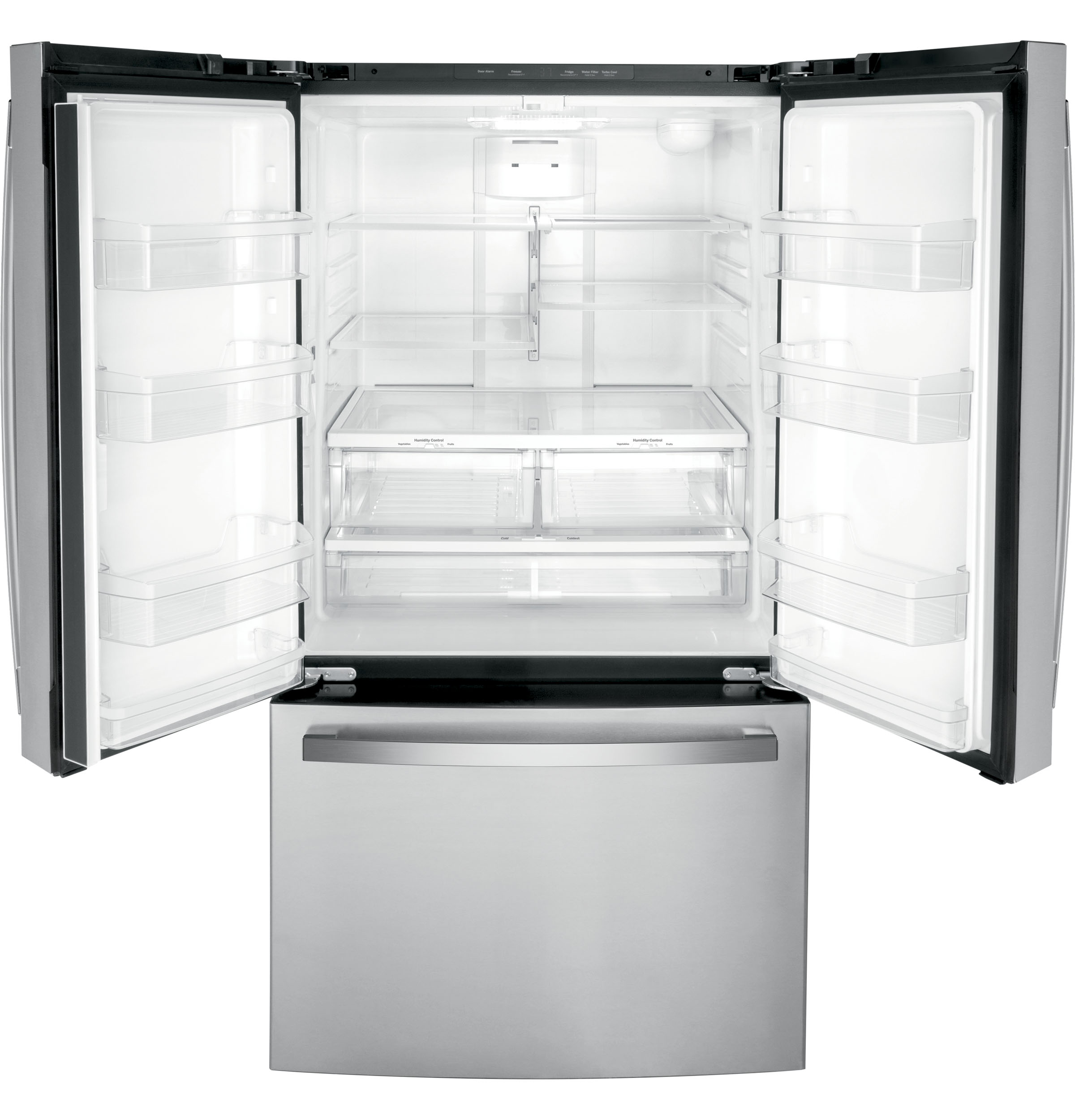 GE Energy Star 27.0 Cu. Ft. Fingerprint Resistant French-Door Refrigerator - Stainless Steel - Pearl Silver - Refrigerators - Additional View 2