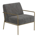International Furniture Direct - ARAGON GRAY ARM CHAIR - Dark Gray Fabric|Metal - Chairs