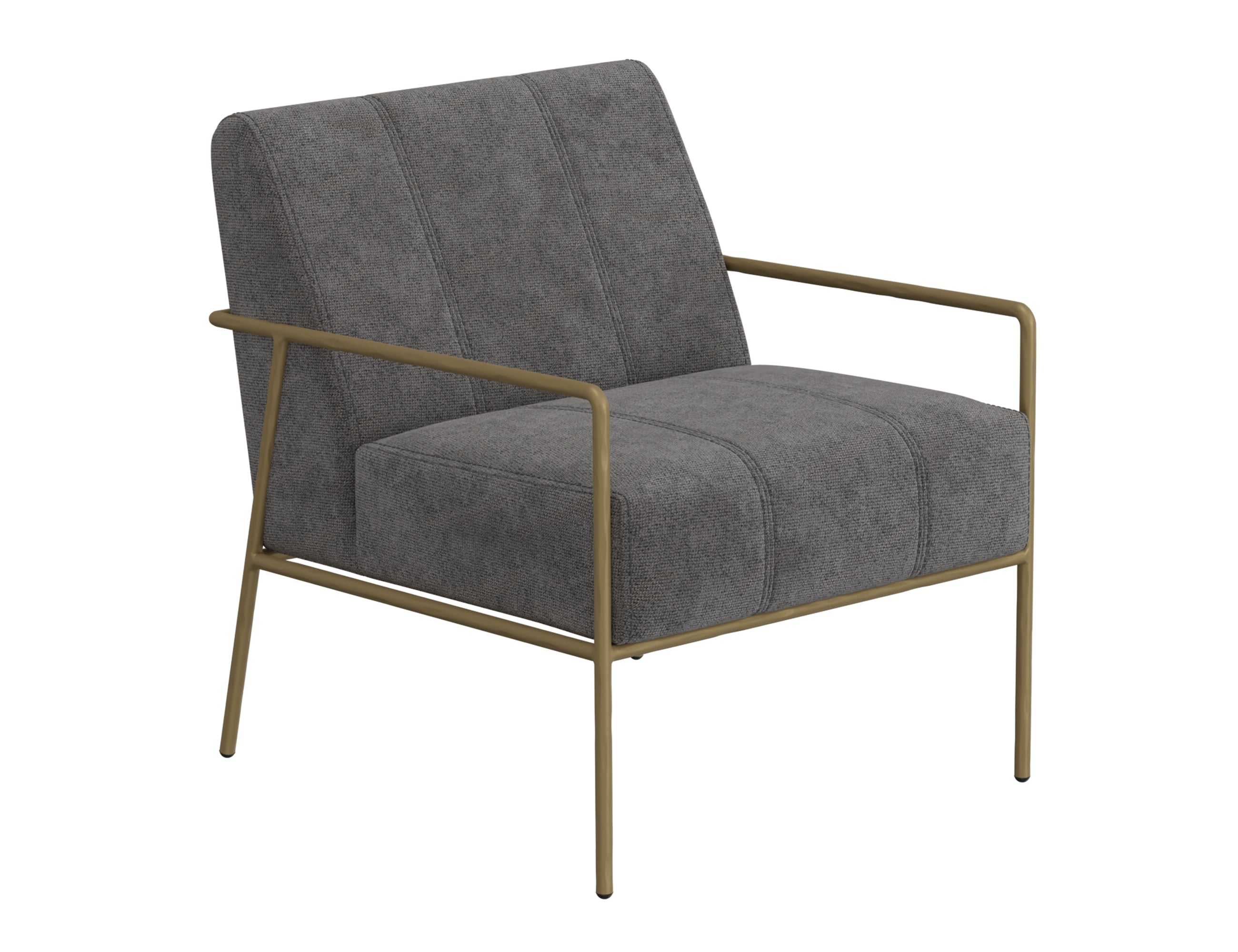 International Furniture Direct - ARAGON GRAY ARM CHAIR - Dark Gray Fabric|Metal - Chairs