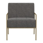 International Furniture Direct - ARAGON GRAY ARM CHAIR - Dark Gray Fabric|Metal - Chairs - Additional View 1