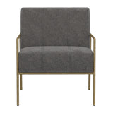 International Furniture Direct - ARAGON GRAY ARM CHAIR - Dark Gray Fabric|Metal - Chairs - Additional View 1